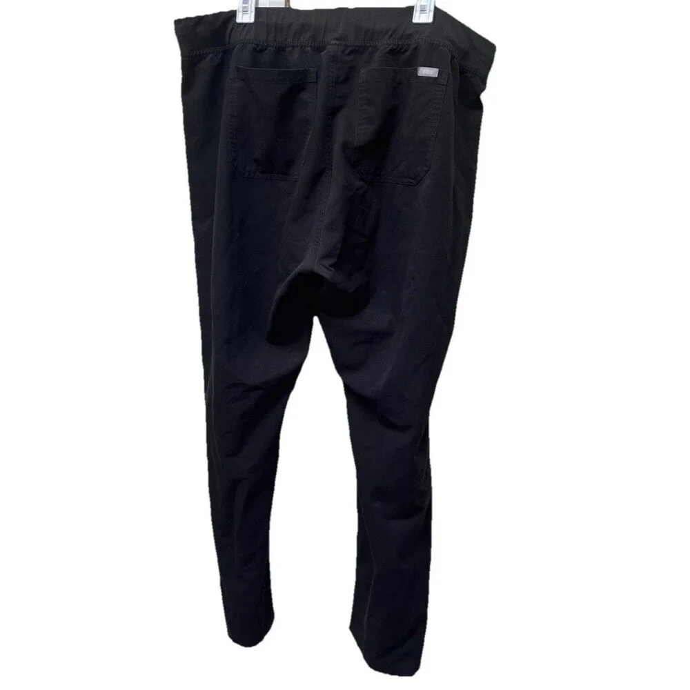Men's FIGS Technical Collection Black Scrub Pants  Size XXL Drawstring Waist